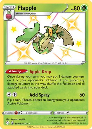 Flapple SV013/SV122 - Holofoil Shining Fates Shiny Vault - Shiny Holo Rare