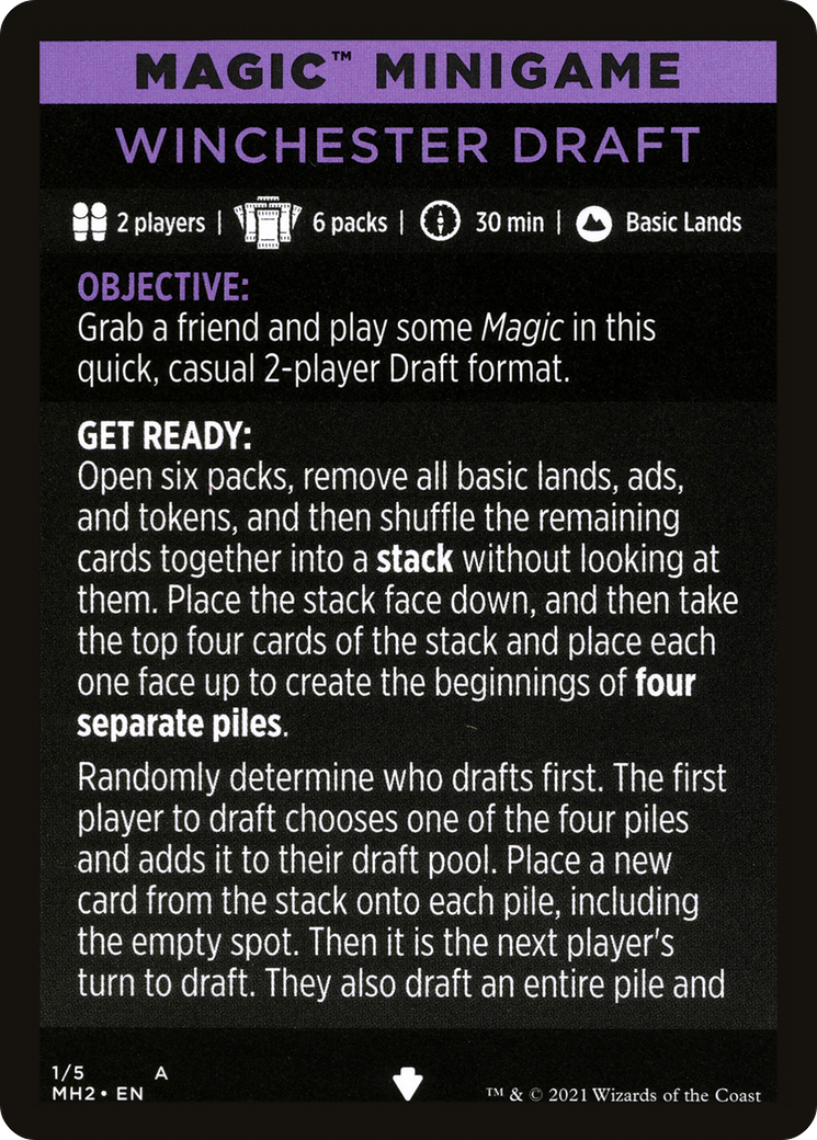 Winchester Draft // Winchester Draft (cont'd) (MMH2-001) - Modern Horizons 2 Minigames Foil