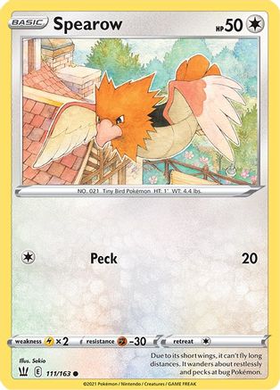 Spearow 111/163 - Reverse Holofoil SWSH05 Battle Styles - Common