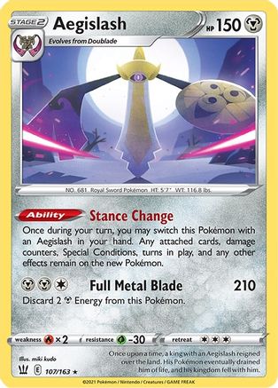 Aegislash (107) 107/163 - Reverse Holofoil SWSH05 Battle Styles - Holo Rare