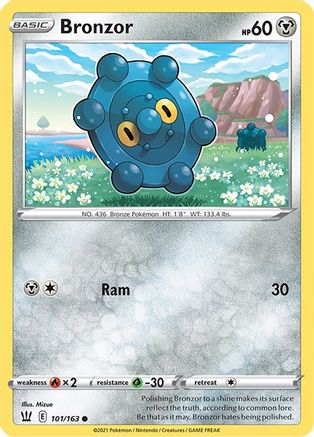 Bronzor 101/163 - Reverse Holofoil SWSH05 Battle Styles - Common