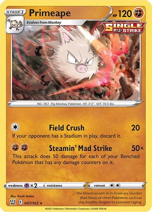 Primeape 067/163 SWSH05 Battle Styles - Rare