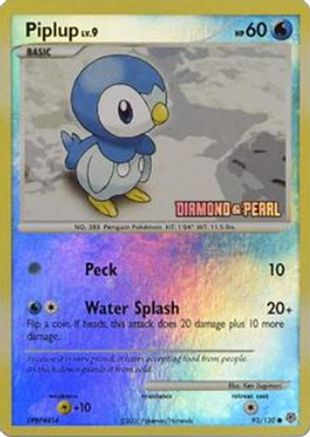 Piplup 093/130 - Reverse Holofoil Burger King Promos - Promo