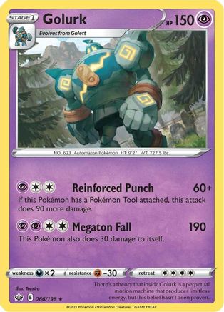 Golurk 066/198 - Reverse Holofoil SWSH06 Chilling Reign - Rare