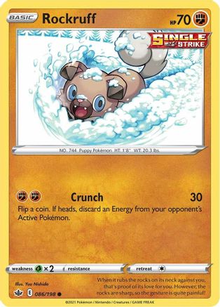 Rockruff 086/198 SWSH06 Chilling Reign - Common