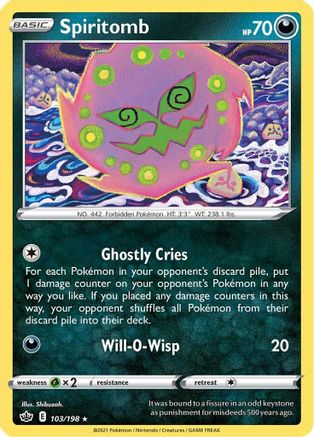 Spiritomb 103/198 SWSH06 Chilling Reign - Rare