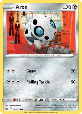 Aron 109/198 - Reverse Holofoil SWSH06 Chilling Reign - Common
