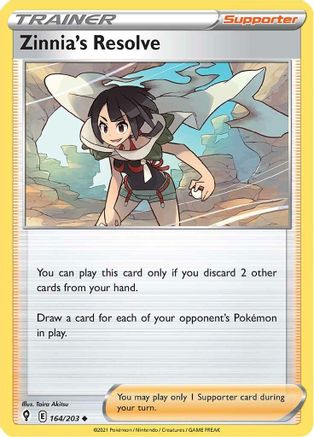 Zinnia's Resolve 164/203 - Reverse Holofoil SWSH07 Evolving Skies - Uncommon