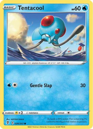 Tentacool 026/203 - Reverse Holofoil SWSH07 Evolving Skies - Common