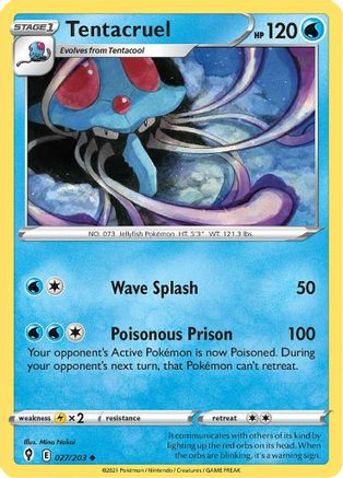Tentacruel 027/203 SWSH07 Evolving Skies - Uncommon