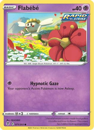 Flabebe 071/203 - Reverse Holofoil SWSH07 Evolving Skies - Common