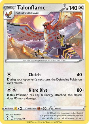Talonflame 140/203 SWSH07 Evolving Skies - Rare