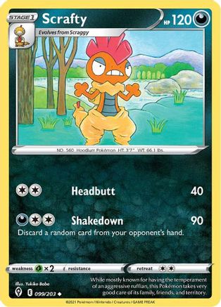 Scrafty 099/203 SWSH07 Evolving Skies - Uncommon