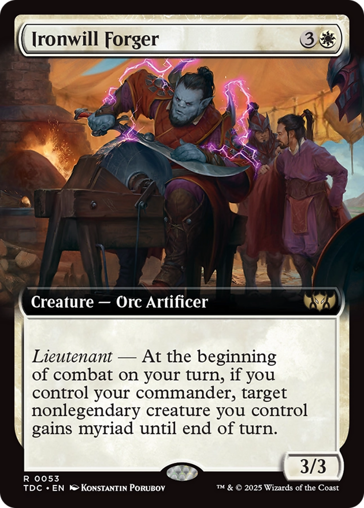 Ironwill Forger (TDC-053) - Commander: Tarkir: Dragonstorm: (Extended Art)