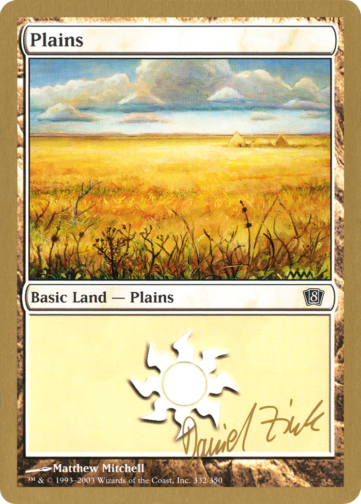 Plains (332) - 2003 Daniel Zink (8ED) (WCD-) - World Championship Decks 2003