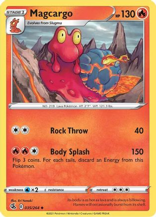 Magcargo 035/264 - Reverse Holofoil SWSH08 Fusion Strike - Uncommon