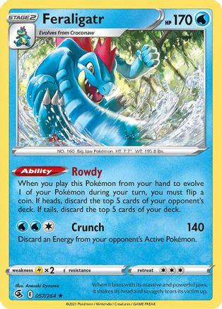 Feraligatr 057/264 - Holofoil SWSH08 Fusion Strike - Holo Rare