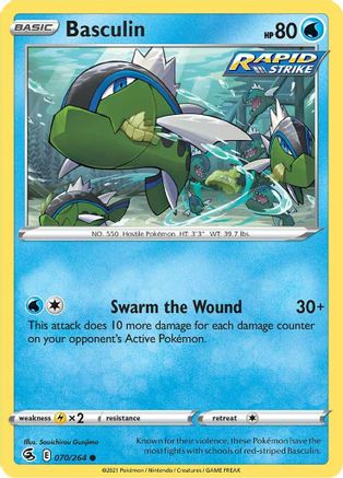Basculin 070/264 - Reverse Holofoil SWSH08 Fusion Strike - Common