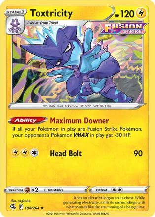 Toxtricity (108) 108/264 - Holofoil SWSH08 Fusion Strike - Holo Rare