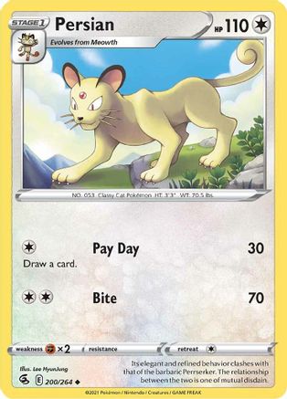 Persian 200/264 SWSH08 Fusion Strike - Uncommon