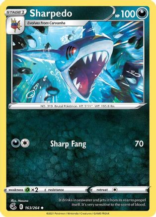 Sharpedo 163/264 SWSH08 Fusion Strike - Uncommon