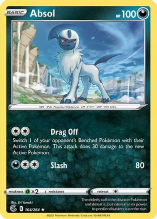 Absol 164/264 - Reverse Holofoil SWSH08 Fusion Strike - Rare