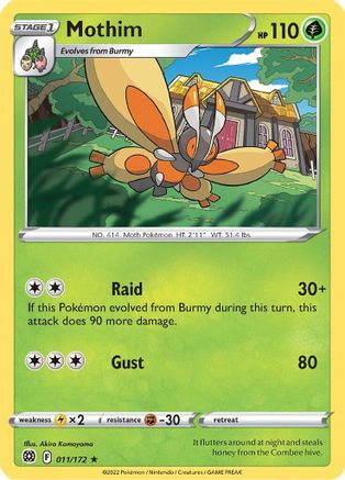 Mothim 011/172 SWSH09 Brilliant Stars - Rare