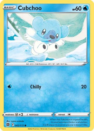 Cubchoo 042/172 - Reverse Holofoil SWSH09 Brilliant Stars - Common