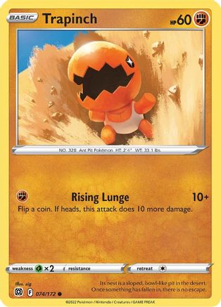Trapinch 074/172 - Reverse Holofoil SWSH09 Brilliant Stars - Common