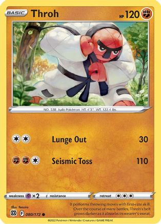 Throh 080/172 - Reverse Holofoil SWSH09 Brilliant Stars - Common