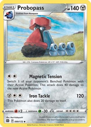 Probopass 099/172 - Reverse Holofoil SWSH09 Brilliant Stars - Uncommon