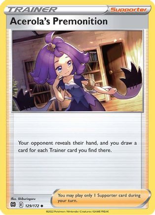 Acerola's Premonition 129/172 SWSH09 Brilliant Stars - Uncommon
