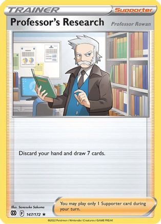 Professor's Research 147/172 - Reverse Holofoil SWSH09 Brilliant Stars - Holo Rare