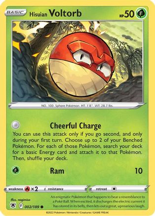 Hisuian Voltorb 002/189 - Reverse Holofoil SWSH10 Astral Radiance - Common