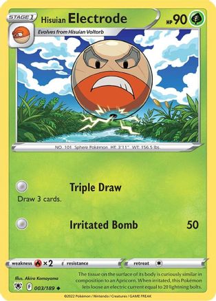 Hisuian Electrode 003/189 - Reverse Holofoil SWSH10 Astral Radiance - Uncommon