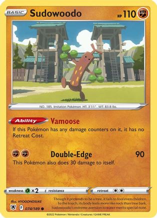 Sudowoodo 074/189 SWSH10 Astral Radiance - Common