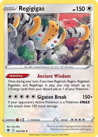 Regigigas 130/189 - Holofoil SWSH10 Astral Radiance - Holo Rare