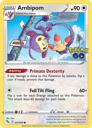 Ambipom 057/078 - Reverse Holofoil Pokemon GO - Common
