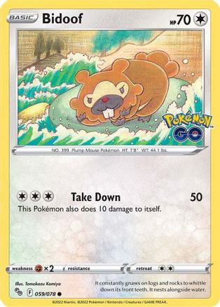 Bidoof 059/078 - Reverse Holofoil Pokemon GO - Common