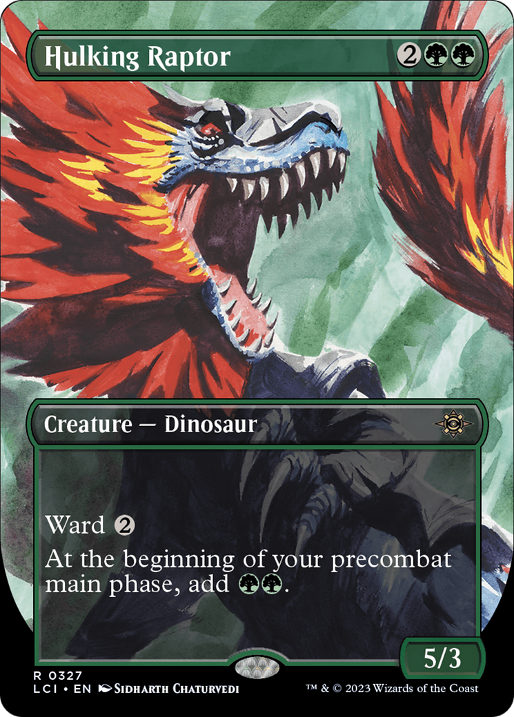 Hulking Raptor (Borderless) (LCI-327) - The Lost Caverns of Ixalan (Borderless) Foil