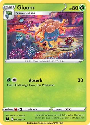 Gloom 002/196 - Reverse Holofoil SWSH11 Lost Origin - Uncommon