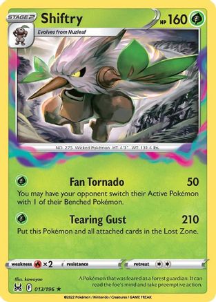 Shiftry 013/196 - Holofoil SWSH11 Lost Origin - Holo Rare