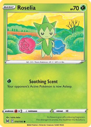 Roselia 014/196 - Reverse Holofoil SWSH11 Lost Origin - Common