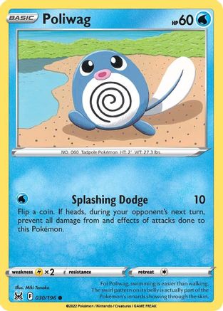 Poliwag 030/196 - Reverse Holofoil SWSH11 Lost Origin - Common