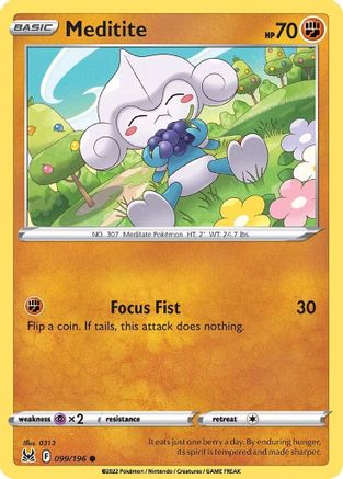 Meditite 099/196 - Reverse Holofoil SWSH11 Lost Origin - Common