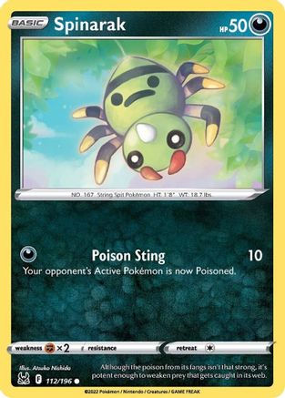Spinarak 112/196 SWSH11 Lost Origin - Common