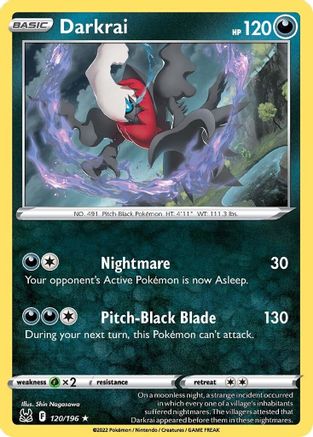 Darkrai 120/196 - Reverse Holofoil SWSH11 Lost Origin - Holo Rare