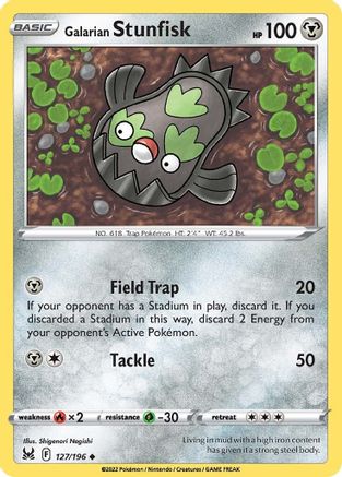 Galarian Stunfisk 127/196 SWSH11 Lost Origin - Uncommon