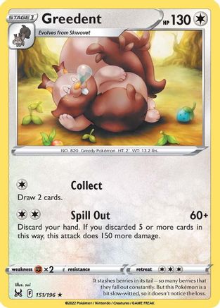 Greedent 151/196 SWSH11 Lost Origin - Rare