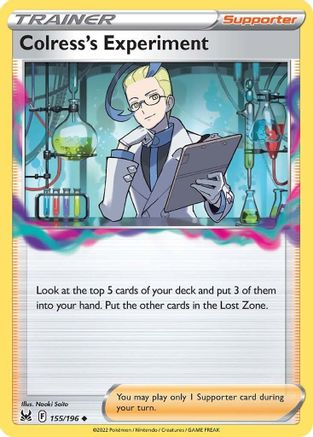 Colress's Experiment 155/196 - Reverse Holofoil SWSH11 Lost Origin - Uncommon